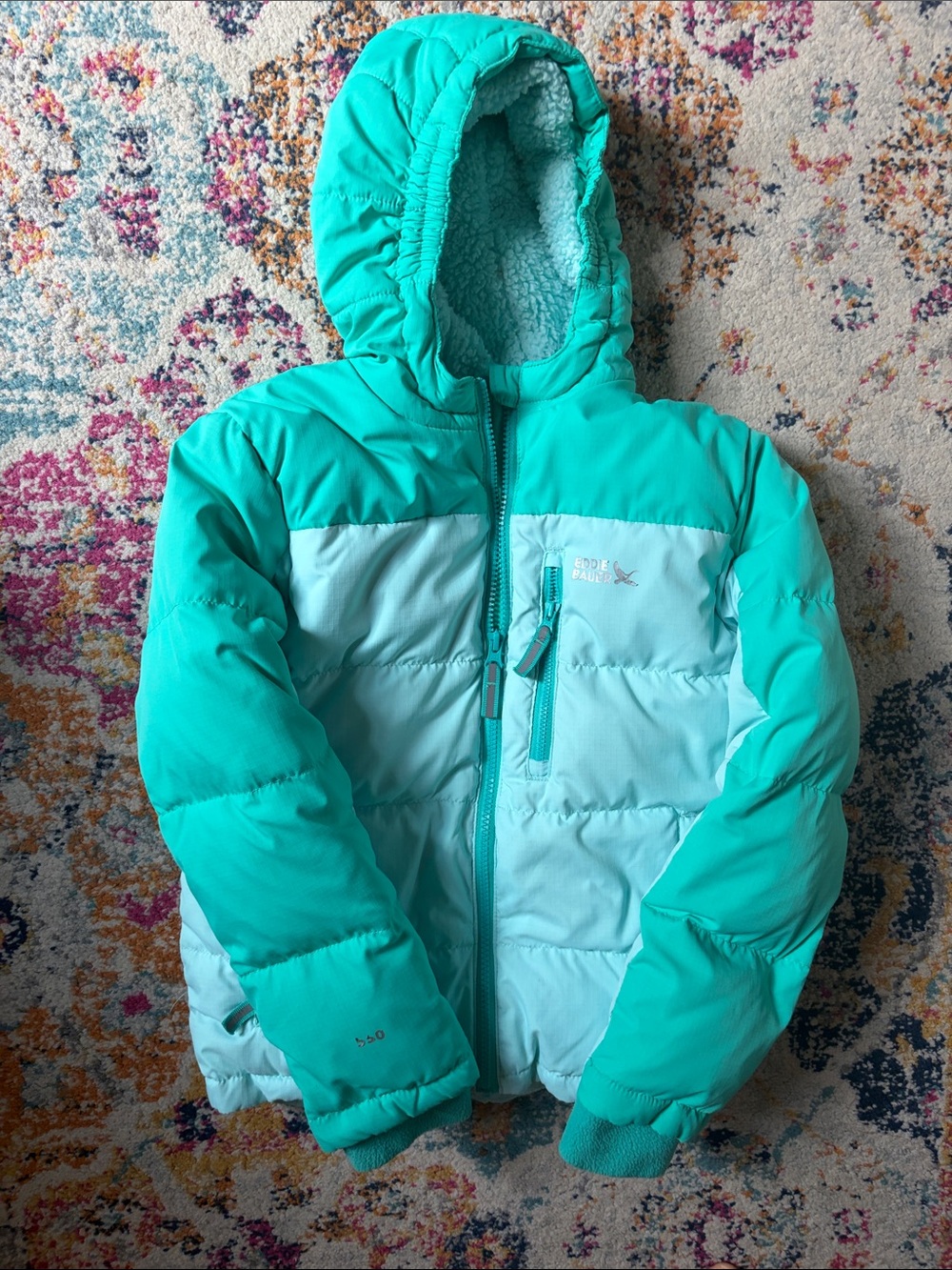 Eddie Bauer Two-Tone Hooded Winter Jacket